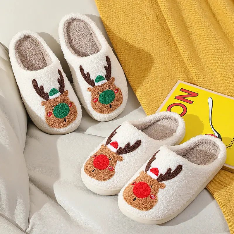 Christmas Shoes Winter Home Slippers Elk Soft Cozy Bedroom Slipper Slip On House Shoes Beyond Trends Hub