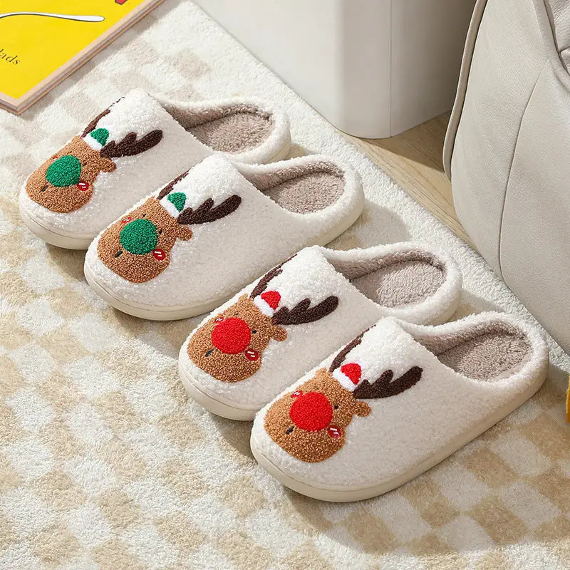 Christmas Shoes Winter Home Slippers Elk Soft Cozy Bedroom Slipper Slip On House Shoes Beyond Trends Hub