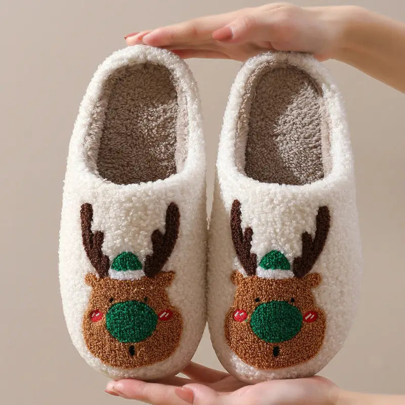 Christmas Shoes Winter Home Slippers Elk Soft Cozy Bedroom Slipper Slip On House Shoes Beyond Trends Hub