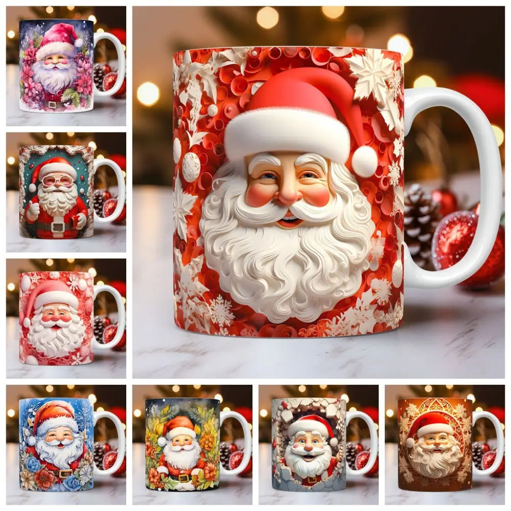 Christmas Theme Ceramic Mug 3D Santa Claus Coffee Cup Kitchen Gadgets Beyond Trends Hub