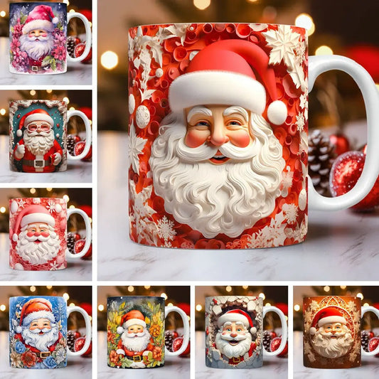 Christmas Theme Ceramic Mug 3D Santa Claus Coffee Cup Kitchen Gadgets Beyond Trends Hub
