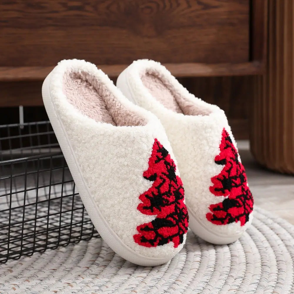 Christmas Tree Home Slippers Fashion Non-slip Floor Bedroom Slipper For Women Fuzzy House Shoes Winter Beyond Trends Hub