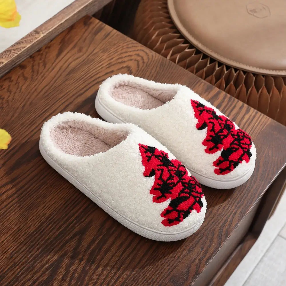 Christmas Tree Home Slippers Fashion Non-slip Floor Bedroom Slipper For Women Fuzzy House Shoes Winter Beyond Trends Hub