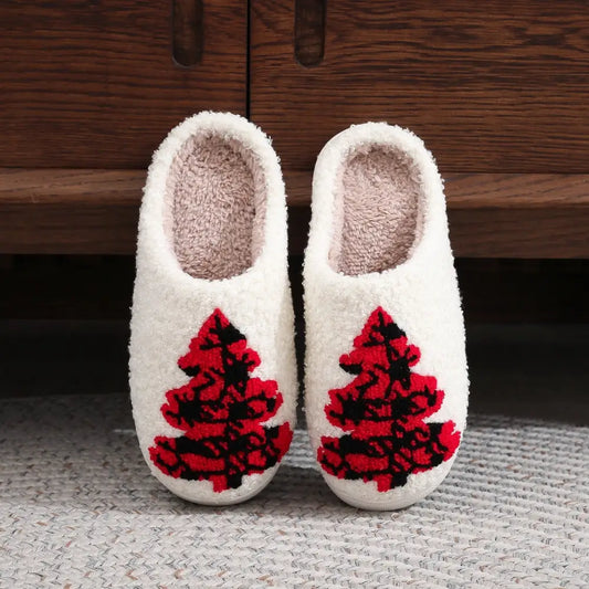 Christmas Tree Home Slippers Fashion Non-slip Floor Bedroom Slipper For Women Fuzzy House Shoes Winter Beyond Trends Hub