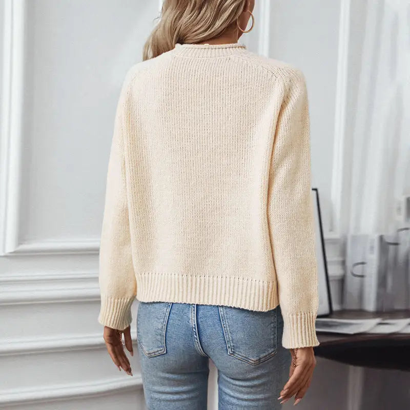 Christmas Tree Pullover Women's Round Neck Loose Sweater Beyond Trends Hub