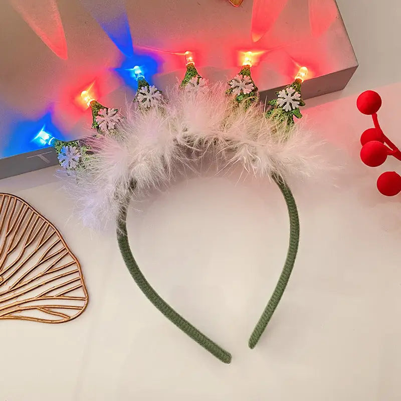 Christmas With Light Headband Snowflake Women's Beyond Trends Hub