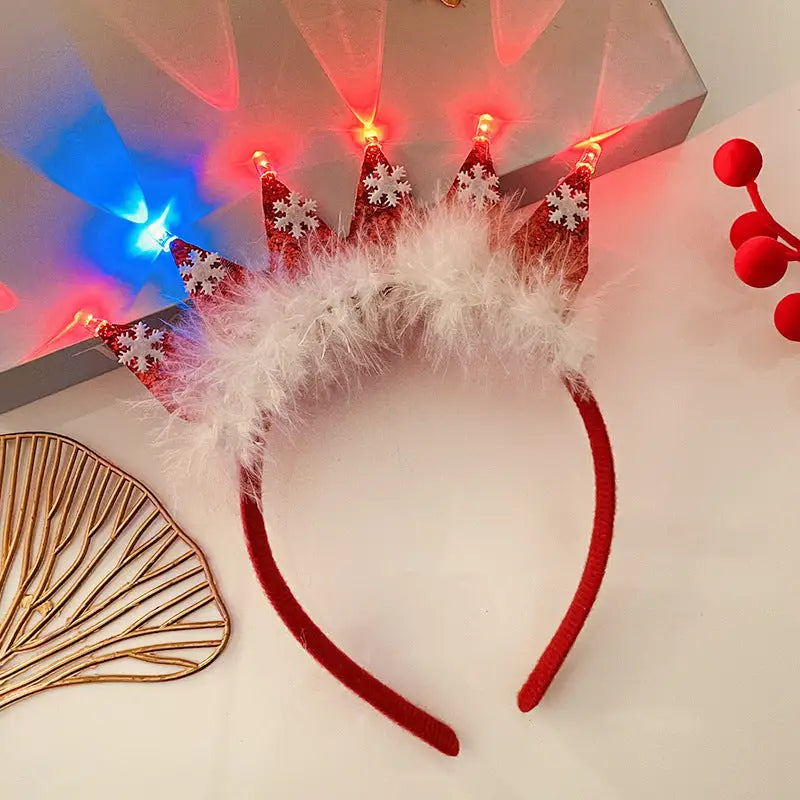 Christmas With Light Headband Snowflake Women's Beyond Trends Hub