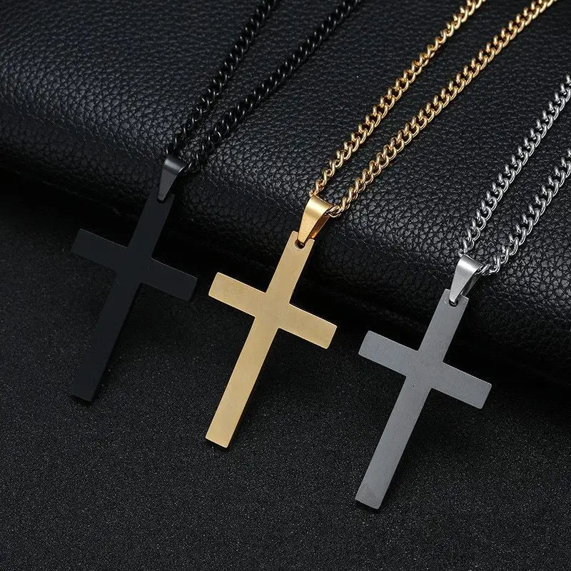 Classic Cross Necklace Men's Pendant Fashion Stainless Steel Jewelry Beyond Trends Hub