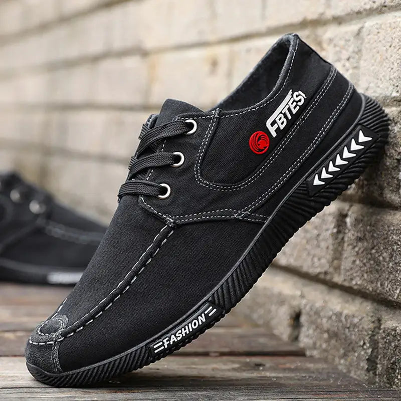 Cloth Shoes Men’s Casual Shoes Canvas Washed Denim Men’s Shoes - 1.Black / 39