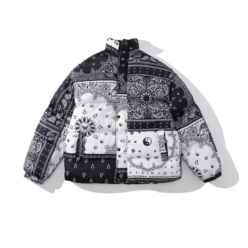 Color-blocking Thick Bread Clothes Loose Cotton-padded Jackets For Men And Women - Beyond Trends Hub 