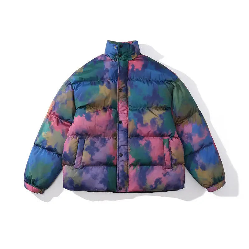 Color-blocking Thick Bread Clothes Loose Cotton-padded Jackets For Men And Women - Beyond Trends Hub 