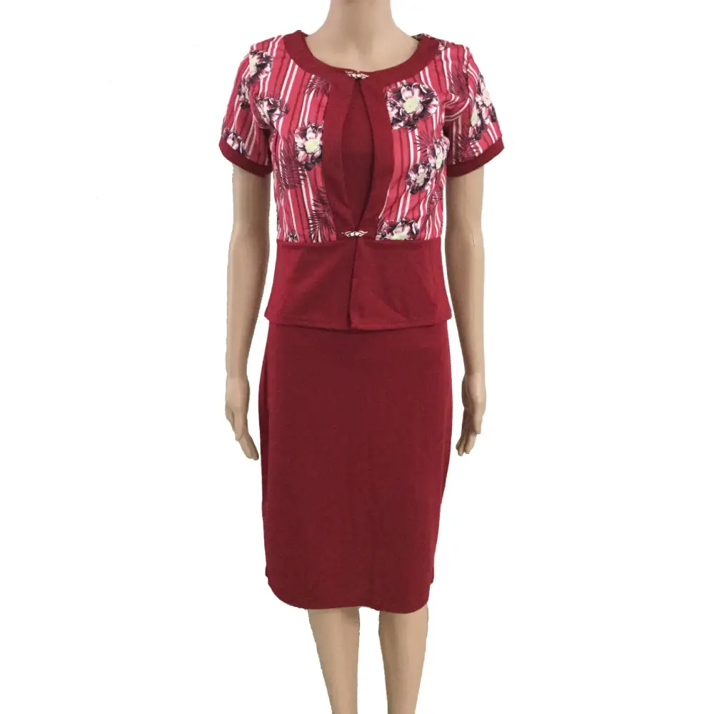 Commuter Plus Size Women’s Explosive Dress Two-Piece Suit - Red / L