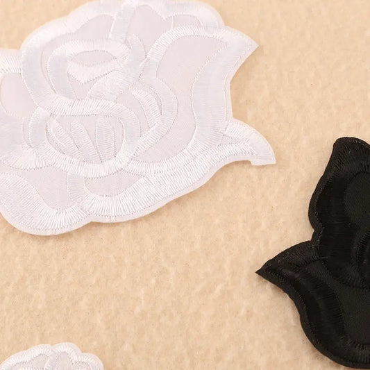 Computer Embroidery Black And White Roses Hotel Bed Sheets - Beyond Trends Hub 