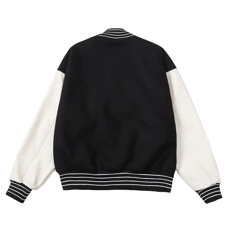 Contrast Color Stitching Patch Printed Baseball Uniform For Men And Women Loose Couple Cotton Clothing Beyond Trends Hub