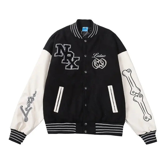Contrast Color Stitching Patch Printed Baseball Uniform For Men And Women Loose Couple Cotton Clothing Beyond Trends Hub