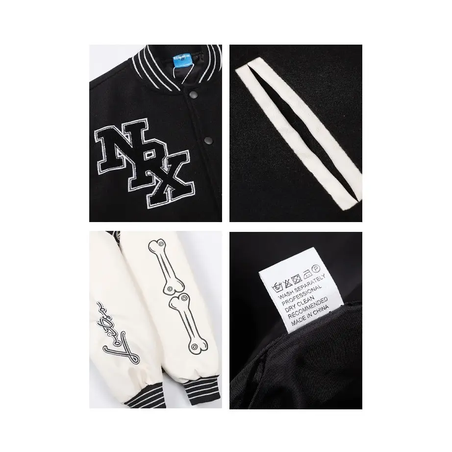 Contrast Color Stitching Patch Printed Baseball Uniform For Men And Women Loose Couple Cotton Clothing Beyond Trends Hub