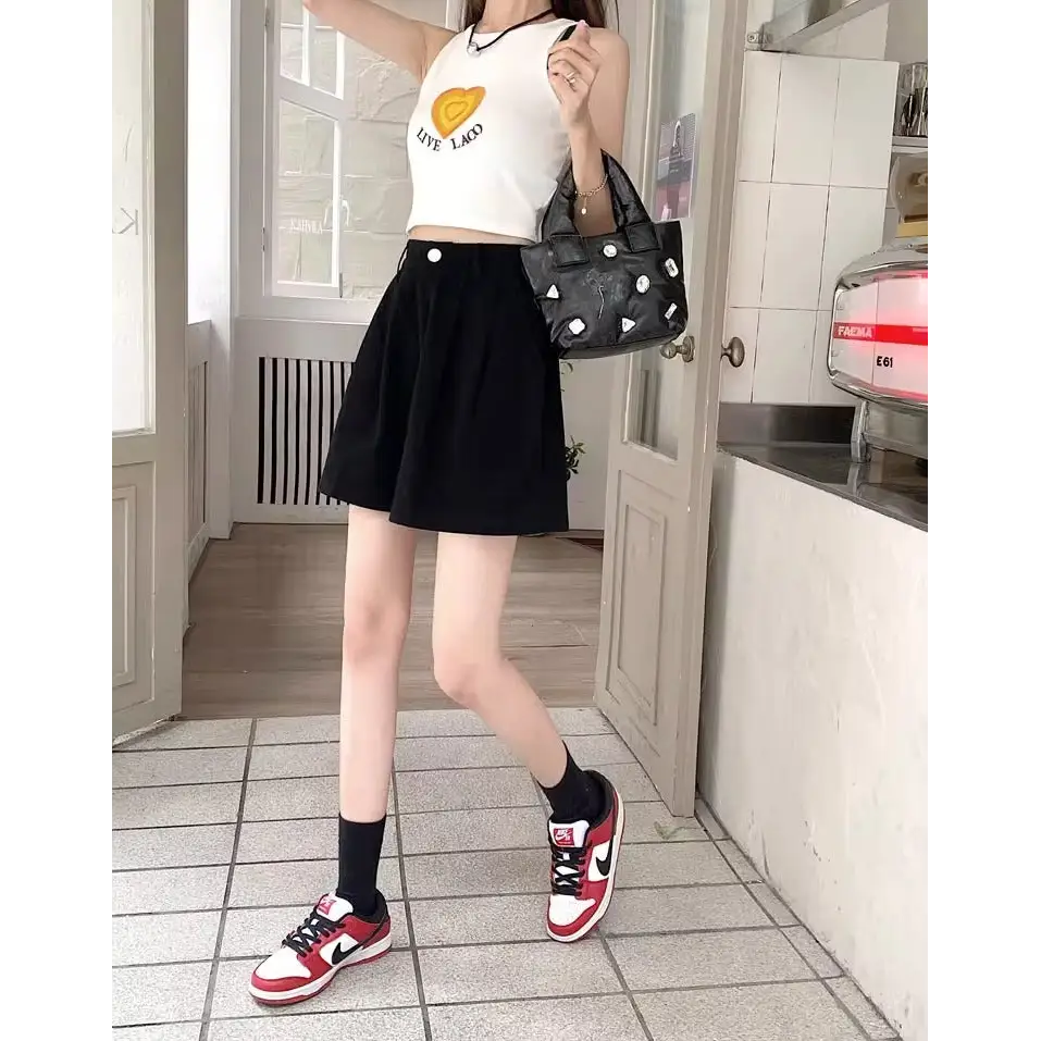 Corduroy Casual Shorts Women's High Waist Loose Beyond Trends Hub