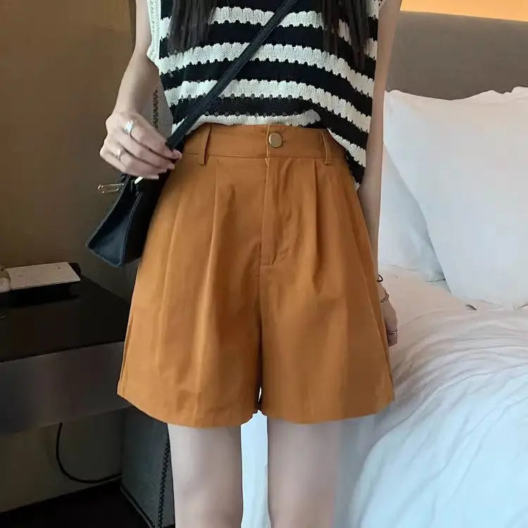 Corduroy Casual Shorts Women's High Waist Loose Beyond Trends Hub