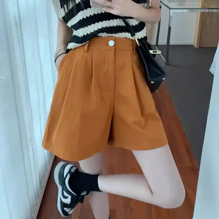 Corduroy Casual Shorts Women's High Waist Loose Beyond Trends Hub