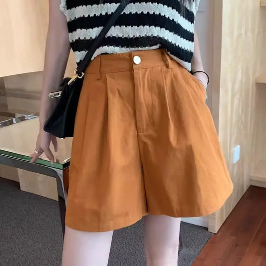 Corduroy Casual Shorts Women's High Waist Loose Beyond Trends Hub