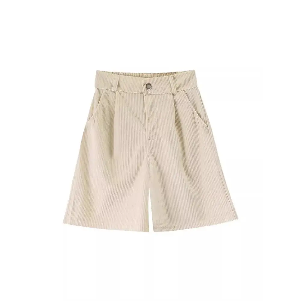 Corduroy Casual Shorts Women's High Waist Loose Beyond Trends Hub