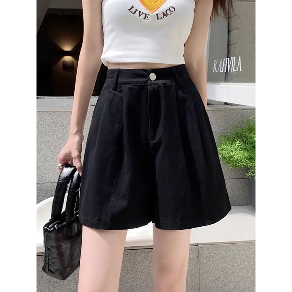 Corduroy Casual Shorts Women's High Waist Loose Beyond Trends Hub