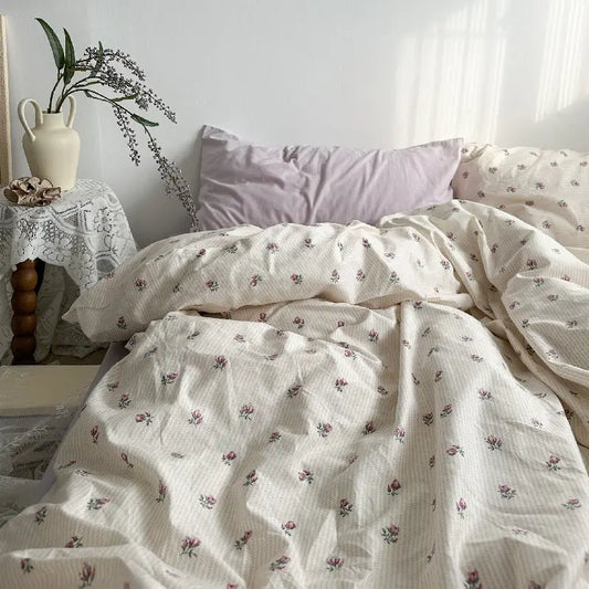 Cotton Bed Four Piece Set Of Sheets Duvet Covers Bed Sheets - Beyond Trends Hub 