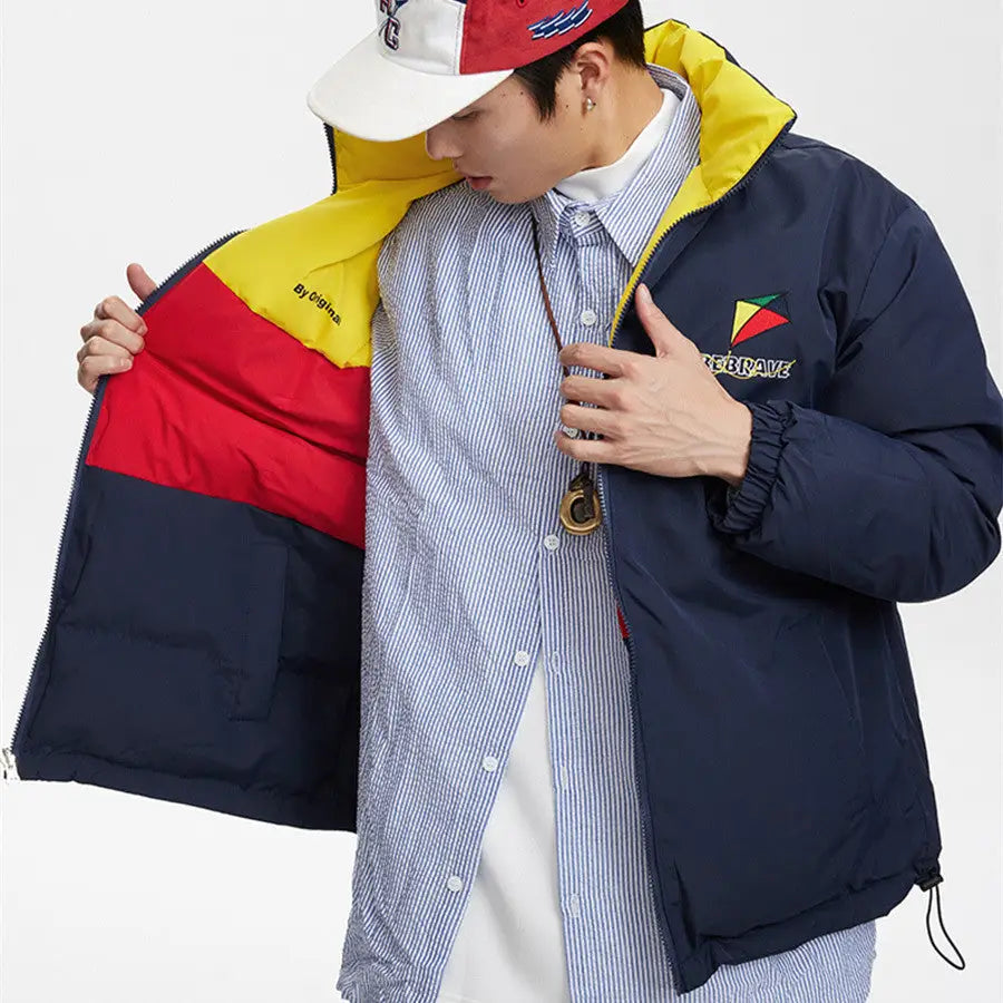 Cotton Clothing Men And Women Contrast Color Embroidered Stand Collar Beyond Trends Hub