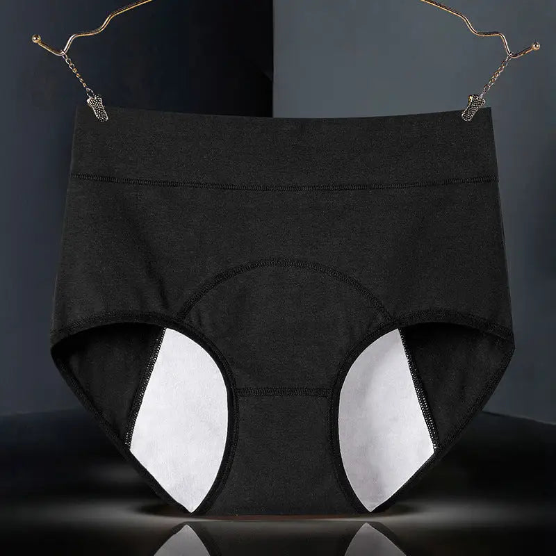 Cotton Menstrual Period Side Leakage Prevention Menstrual Panties - Black / L