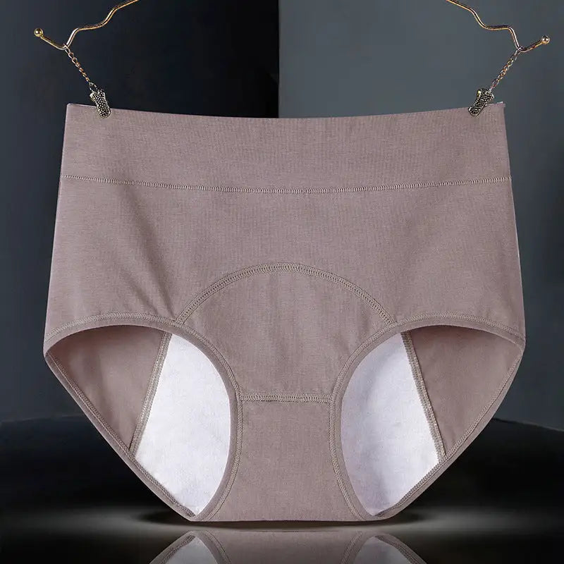 Cotton Menstrual Period Side Leakage Prevention Menstrual Panties - Coffee / L