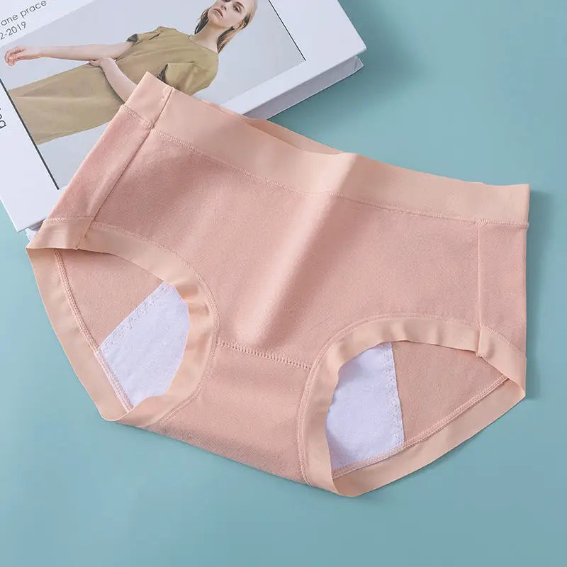 Cotton Menstrual Period Side Leakage Prevention Menstrual Panties - Elegant Orange / L