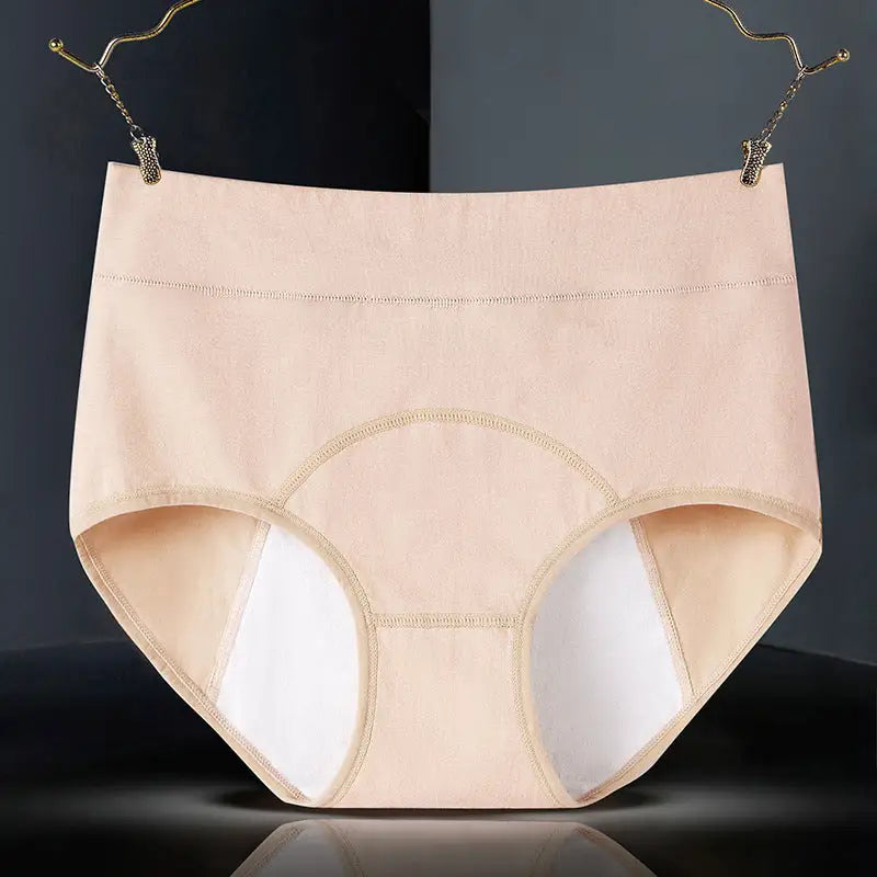 Cotton Menstrual Period Side Leakage Prevention Menstrual Panties - Light Apricot / L