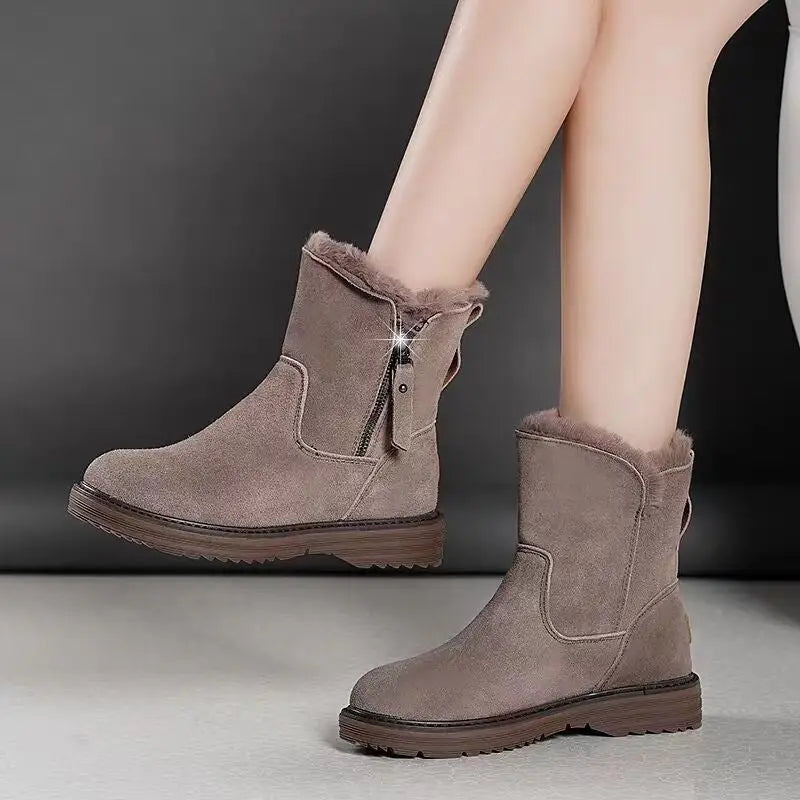 Cotton-padded shoes for ladies with velvet
