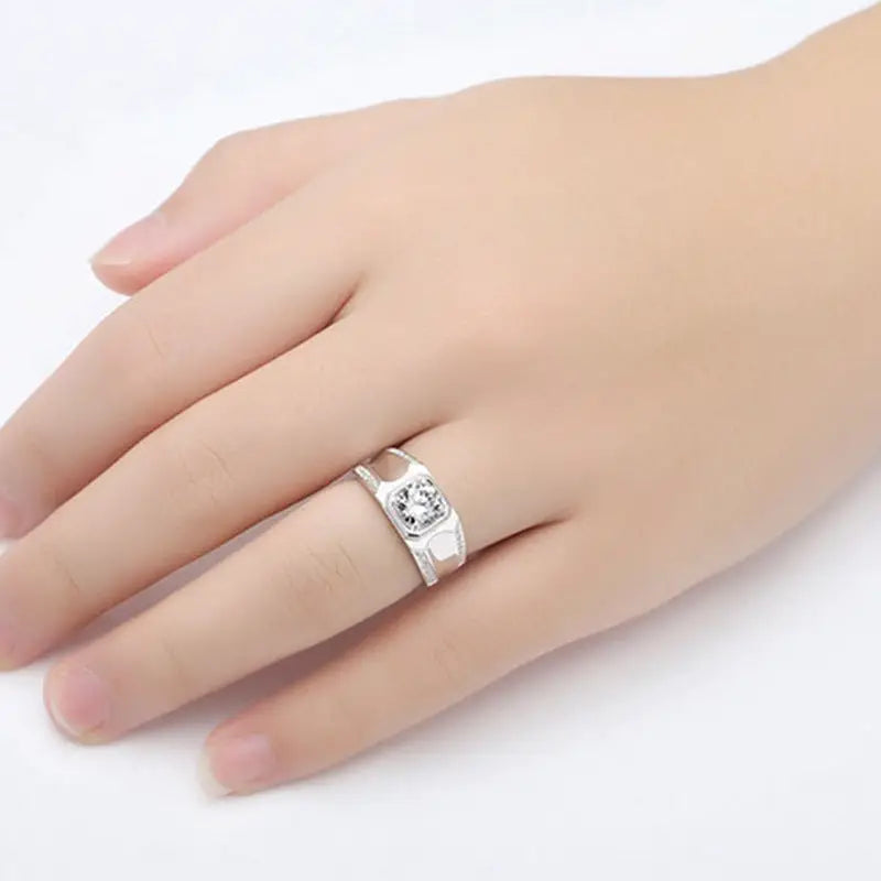 Couple Ring Diamond Ring Sterling Silver Gold Plated Beyond Trends Hub