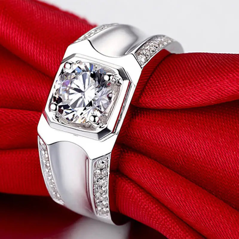 Couple Ring Diamond Ring Sterling Silver Gold Plated Beyond Trends Hub