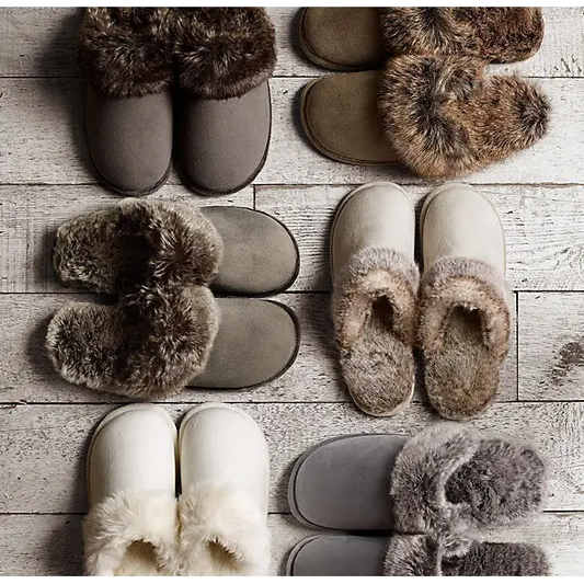 Couple Wool Slippers Men And Women Nonslip Rubber Soled Cotton Shoes