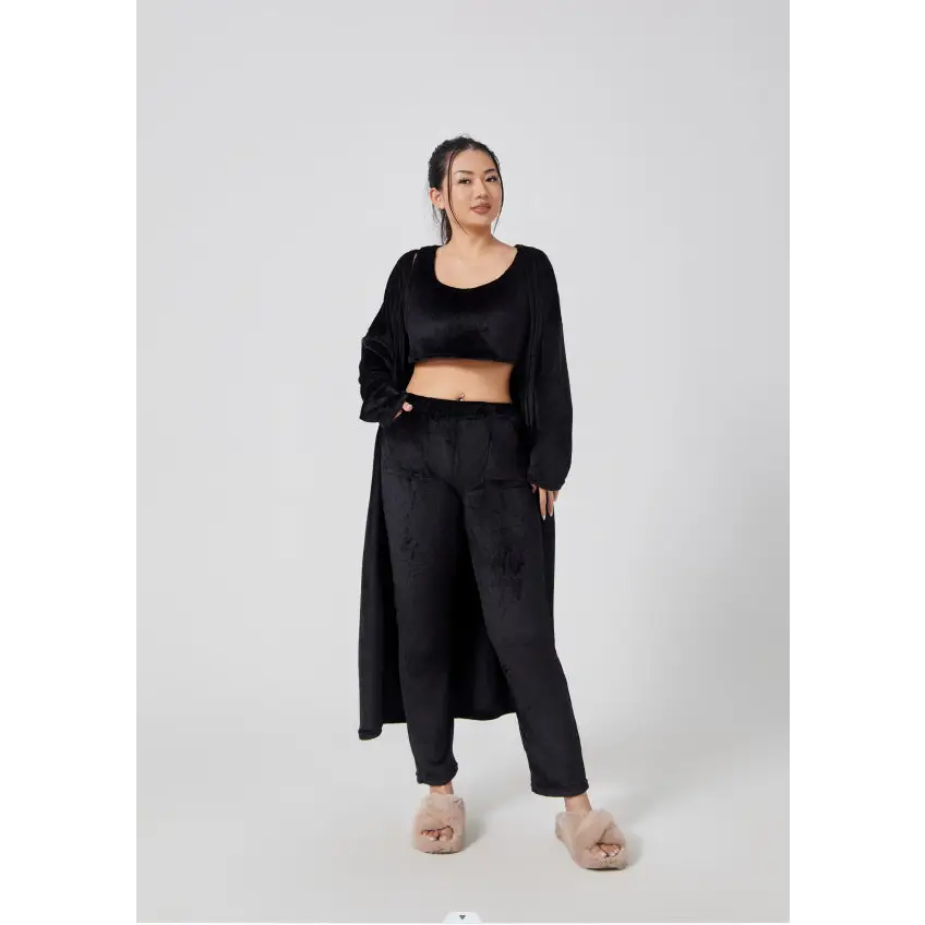 Cozy Pajama Set, 3 Piece Lounge Set, Cute Loungewear, Warm Suit Sets, Matching Set, Lounge Set, 3 Piece Pant Sets, Women Winter Dress Beyond Trends Hub