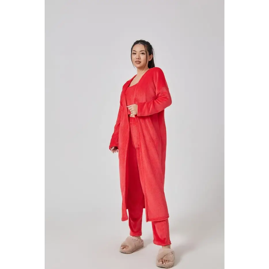 Cozy Pajama Set, 3 Piece Lounge Set, Cute Loungewear, Warm Suit Sets, Matching Set, Lounge Set, 3 Piece Pant Sets, Women Winter Dress Beyond Trends Hub