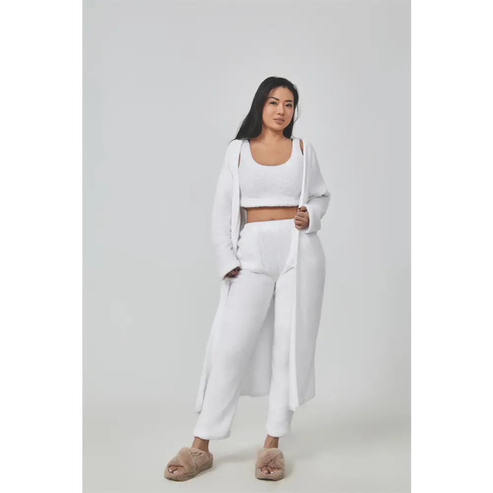 Cozy Pajama Set, 3 Piece Lounge Set, Cute Loungewear, Warm Suit Sets, Matching Set, Lounge Set, 3 Piece Pant Sets, Women Winter Dress Beyond Trends Hub