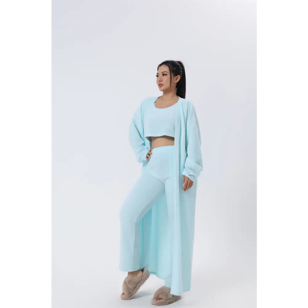 Cozy Pajama Set, 3 Piece Lounge Set, Cute Loungewear, Warm Suit Sets, Matching Set, Lounge Set, 3 Piece Pant Sets, Women Winter Dress Beyond Trends Hub