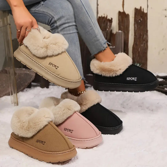 Cozy Plush Soft Slippers Shoes For Women Non-Slip Platform Shoes With Faux Fur Lining Mute Sole And Comfortable Fit For Indoor Wear Beyond Trends Hub