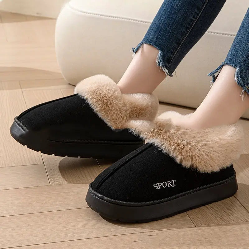 Cozy Plush Soft Slippers Shoes For Women Non-Slip Platform Shoes With Faux Fur Lining Mute Sole And Comfortable Fit For Indoor Wear Beyond Trends Hub