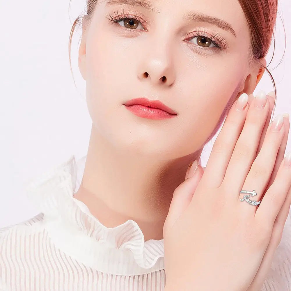 Cross Ring 925 Sterling Silver Faith Adjustable Open Ring Jewelry for Mother Women Men Women Gifts Beyond Trends Hub