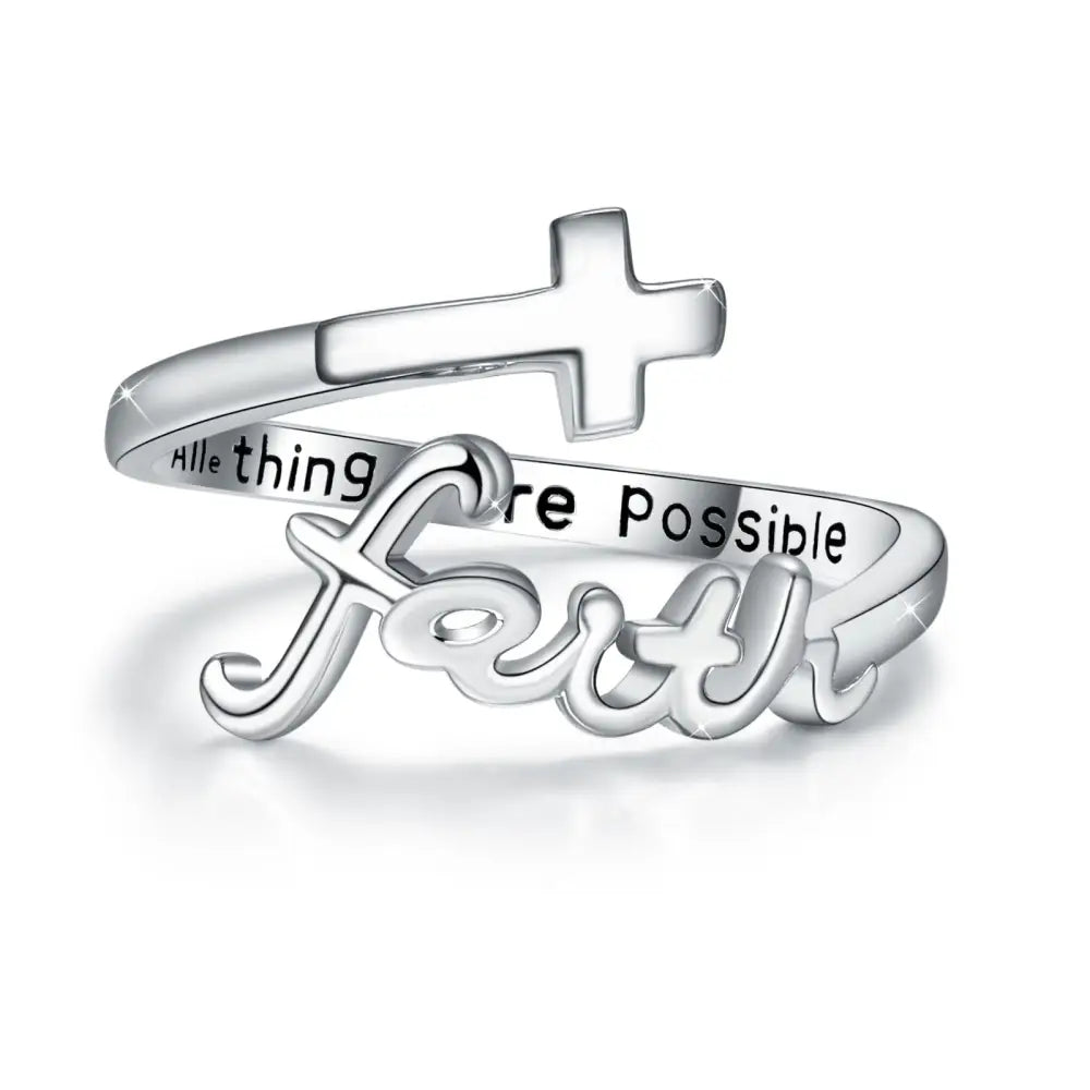 Cross Rings 925 Sterling Silver Faith Adjustable Rings Open Rings Cross Ring Jewellery For Mother Women Men Women Gifts - Beyond Trends Hub 