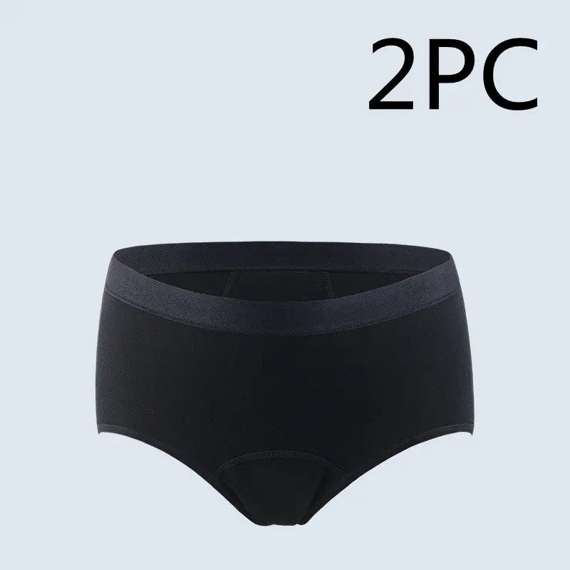 Crotch Menstrual Period Menstrual Period Pants Ladies 4 Layers - Black 2PC / 2XL