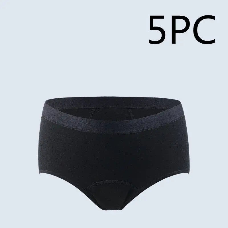 Crotch Menstrual Period Menstrual Period Pants Ladies 4 Layers - Black 5PC / 2XL