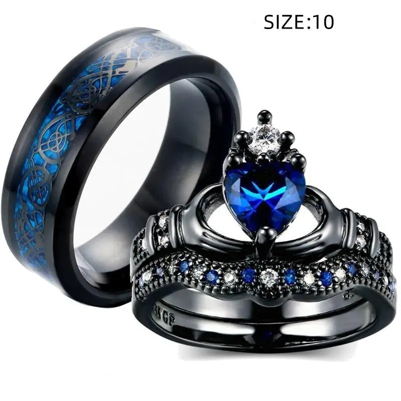 Crown love sapphire female ring - Size10 suit