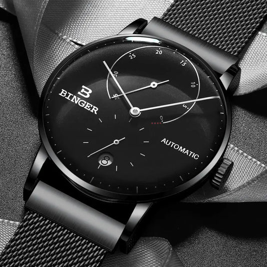 Curved Glass Business Fashion Men's Automatic Mechanical Watch - Beyond Trends Hub 