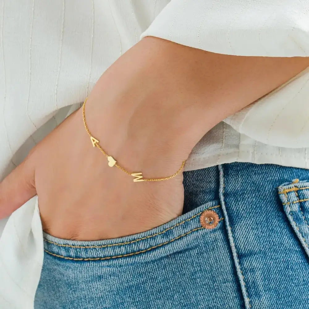 Custom Letters Name Bracelets For Women Men Kid Stainless Steel Gold Color Initials Heart Bracelet Jewelry Birthday Gift Beyond Trends Hub
