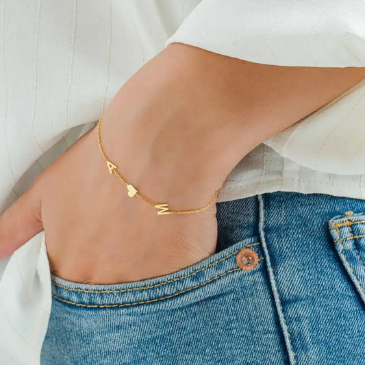 Custom Letters Name Bracelets For Women Men Kid Stainless Steel Gold Color Initials Heart Bracelet Jewelry Birthday Gift Beyond Trends Hub